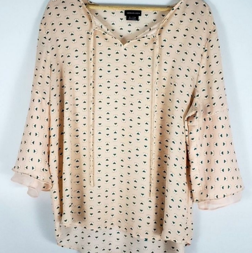 VAN HEUSEN Butterfly Semi-Sheer Bell Sleeve Top